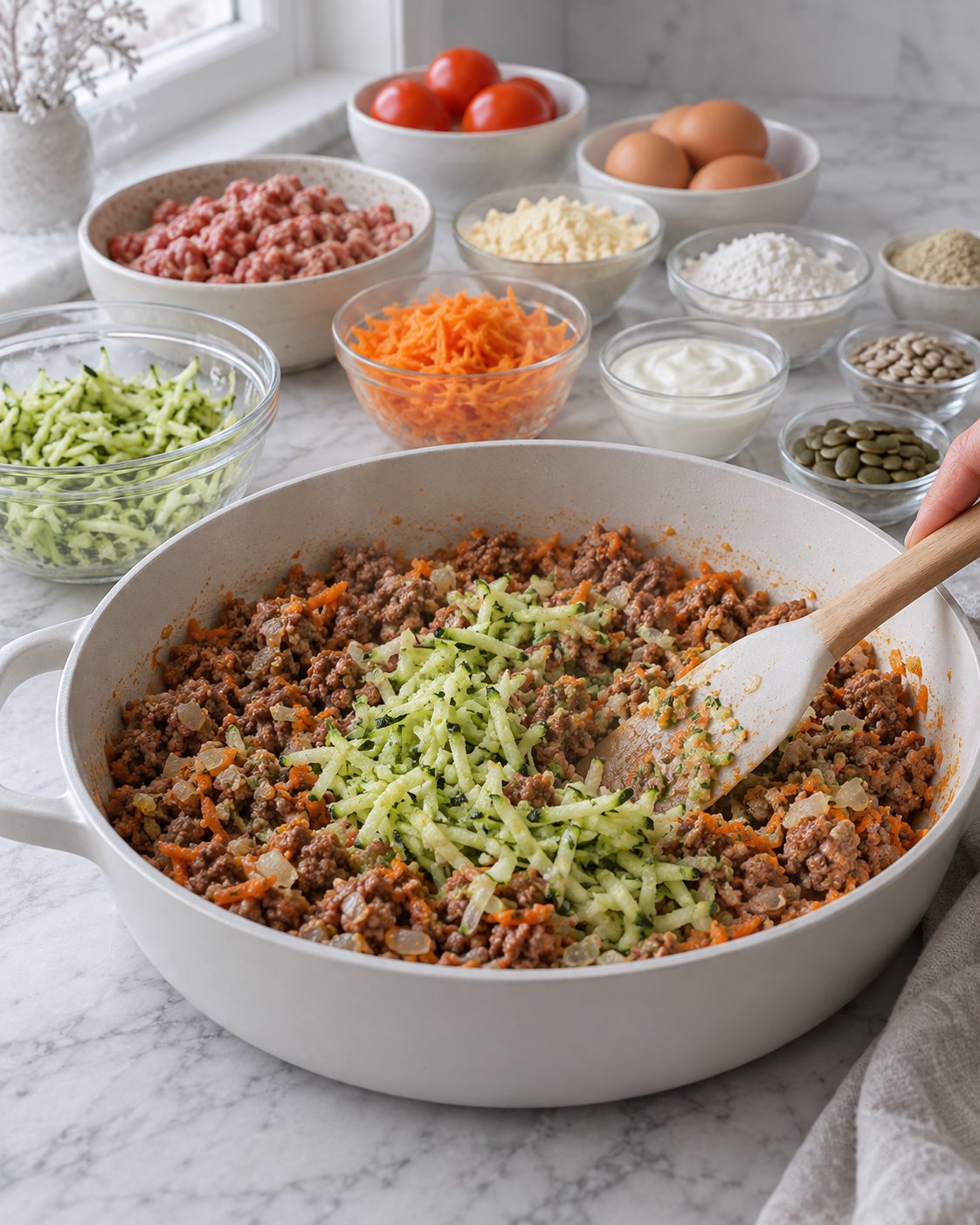 Заливной пирог с мясной начинкой без глютена — фото 4
