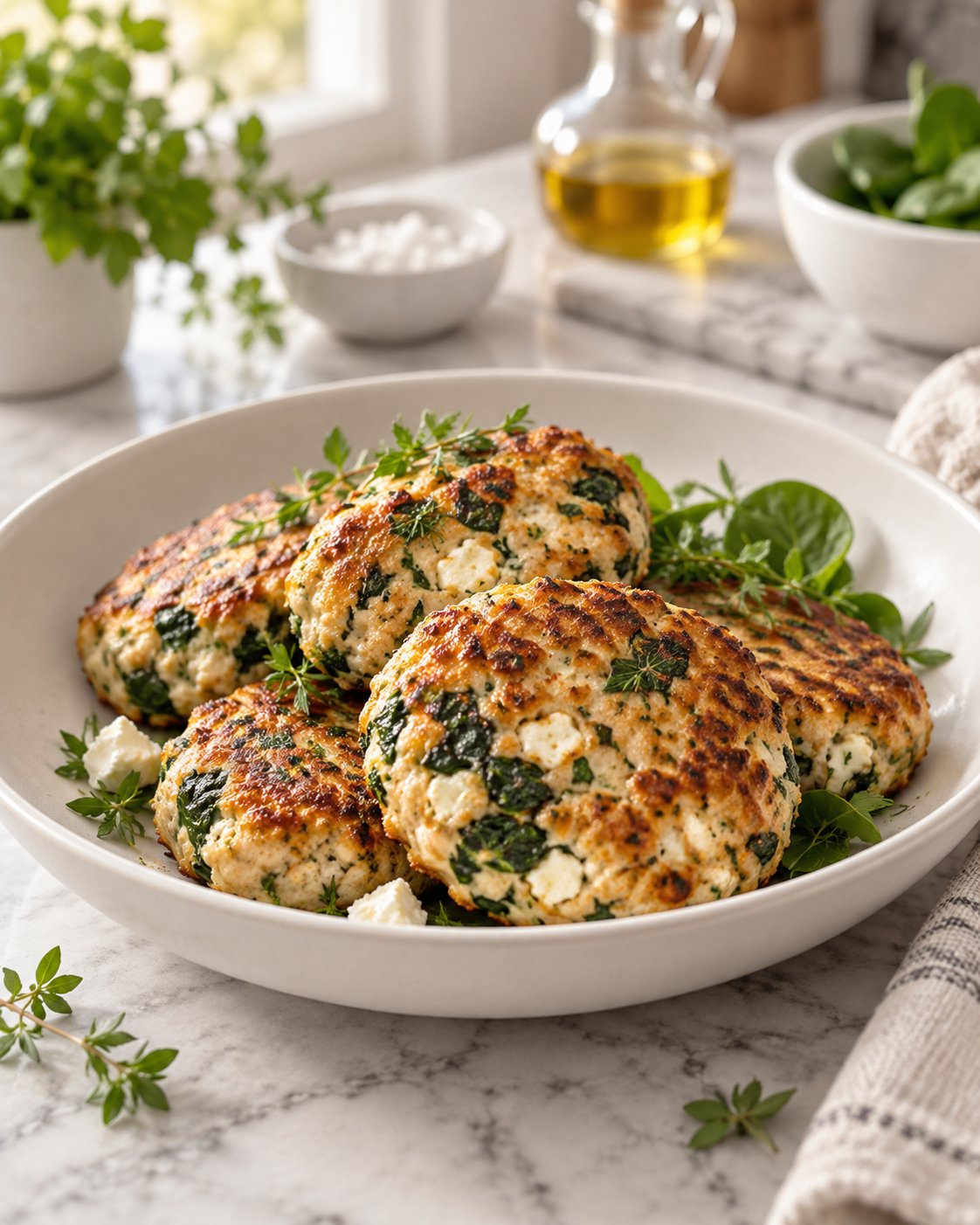 Куриные котлеты со шпинатом и брынзой (заморозка)
