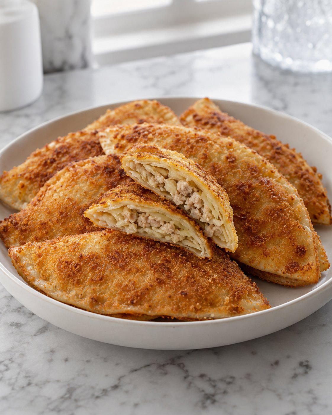 Мини-лепёшки с индейкой и капустой в панировке